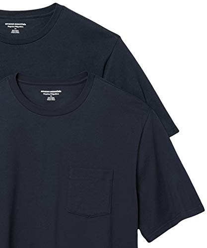 Image of Amazon Essentials Men's Short-Sleeve Crewneck Pocket T-Shirts, Pack of 2