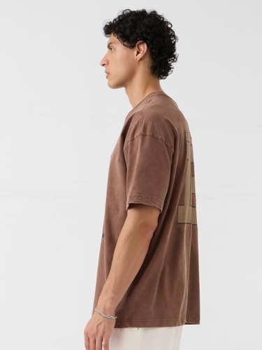 Image of The Souled Store Mr. Soul Men and Boys Short Sleeve Round Neck Purple Graphic Printed Cotton Oversized T-Shirts