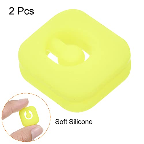 PATIKIL Tennis Vibration Dampener, 2 Pack Square-shaped Silicone Shock Absorber Racket String Damping for Tennis Racquet Yellow - Image 3