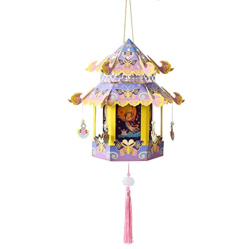RETUOLWAG 5 piezas de decoración tradicional china para festival de otoño, elegante, papel y plástico