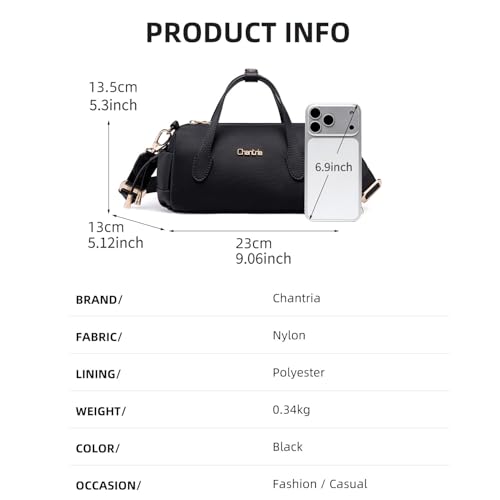 Image of Chantria Premium Small Sling Bag for Women Stylish, Chic Ladies Side Bag Nylon Water-repellent Handbag with Detachable Strap, Lightweight & Elegant Travel Crossbody Bag for Women