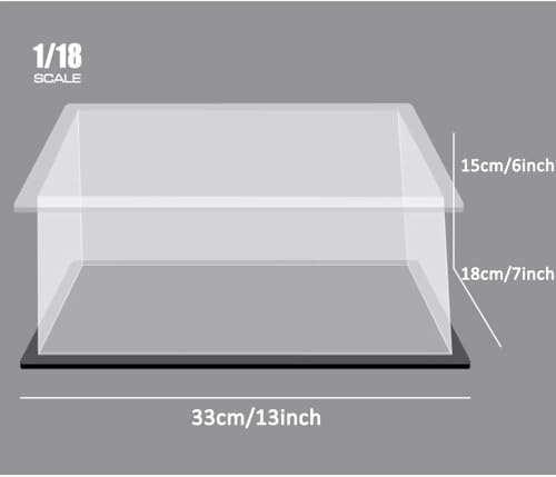 Image of Acrylic Display Case for Collectibles | Dustproof Transparent Showcase Box for Action Figures, Miniatures & Models | Countertop Cube with Protective Film (( 13x7.1x6 inch;33x18x15 cm))
