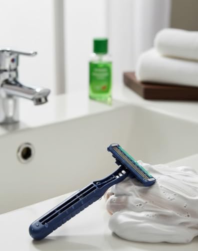 Image of WETELL II Blades Plus Disposable Razors for Men & Women, Aloe Vera Lubricating Strip, Ultra Grip Handle, Mega Pack 5+3 Free (8 Razors), Twin Blade Shaver (WT2889)