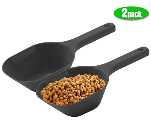 Aosnare 2PACK Dog-Cat Food-Scoop Measuring-Cup,1 Cup Capacity Versatile Plastic Pet Food Scoop with Measuring Lines 1 Cup and 1/2 Cup for Precise Portion Control (2 Black) - Thumbnail 2