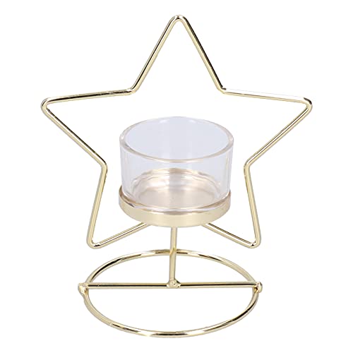 Candle Holders, Nordic Style Candlestick Metal Aromatherapy Candlestick Holders Gold Candle Holders Star Shaped Desktop Ornaments for Wedding Dinning Party