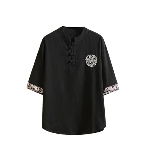 Chemise en lin homme style chinois rétro kung fu décontractée