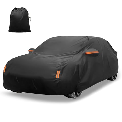 X AUTOHAUX Car Cover for Honda Accord Sedan/Coupe 210D-PU Outdoor Full Car Cover All Weather with Door Zipper for Waterproof Windproof Sun Rain Snow Protection