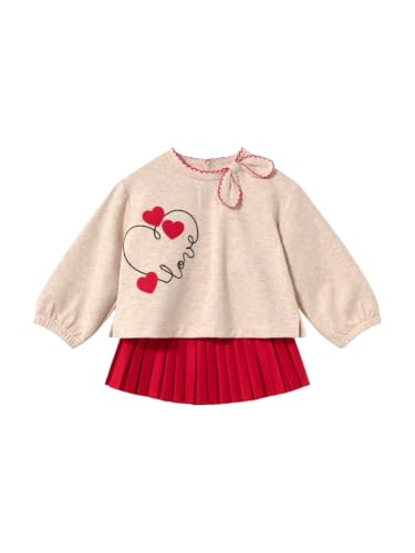 Conj. Falda con Pullover para bebé niña Rojo con tejido suave que aporta máximo confort