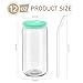 20 Pack Drinking Glass Cups with Acrylic Lids and Glass Straw Beer Can Shaped Drinking Glasses Cups, Glass Tumbler Reusable Cute Cups for Whiskey, Iced Coffee, Tea, Soda, Cocktail, Gift, Clear 16oz