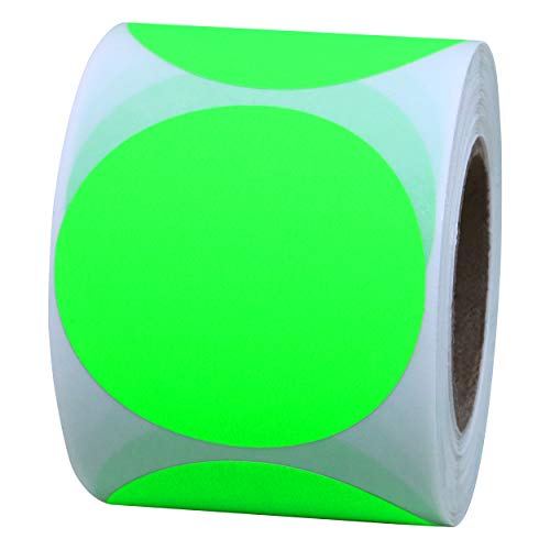 Hybsk 2 Inch Fluorescent Green Blank Target Pasters for Shooting 300 Adhesive Target Stickers Per Roll (Fluorescent Green)