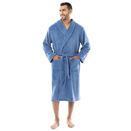 Image of Fruit of the Loom Men's Solid Plush Fleece Robe