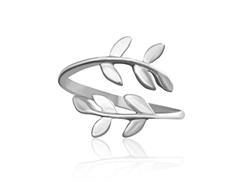 ONDAISY Matte Color Bff Best Friends Bohemian Boho Jewelry Tree Flower Leaves Laurel Leaf Adjustable Band Ring