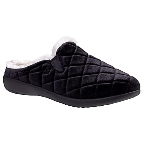 Spenco Women's Velveteen Slipper, Black, 7 Wide Cover