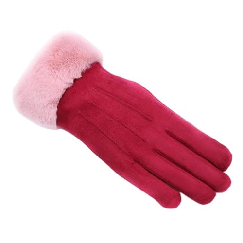 Guantes de ante para mujer con dedos táctiles para usar el móvil en invierno