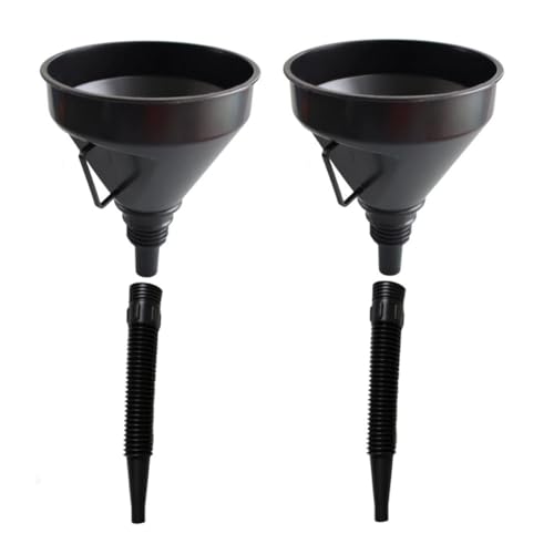 2 Stück Trichter mit Schlauch - Benzin Trichter mit Abnehmbaren Aufsätzen, Filter für Motorrad Wasser Öl, Landmaschine, Automobil, Schnelle Filtration