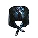 Yellow Dragon Black Working Cap Scrub Cap with Sweatband,Adjustable Fashion Elastic Bandage Tie Back Hat Headwear Printed for Women Men