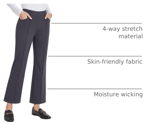 Image of G4Free Flare Yoga Pants Women Ankle Casual Pants with Pockets Strechy Bootcut Wide Leg Dress Pants Petite /Regualr /Tall