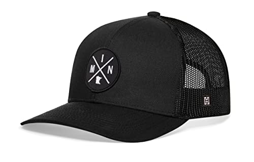 Image of HAKA State City Trucker Hat for Men & Women, Adjustable Baseball Hat, Mesh Snapback, Sturdy Outdoor Black Golf Hat