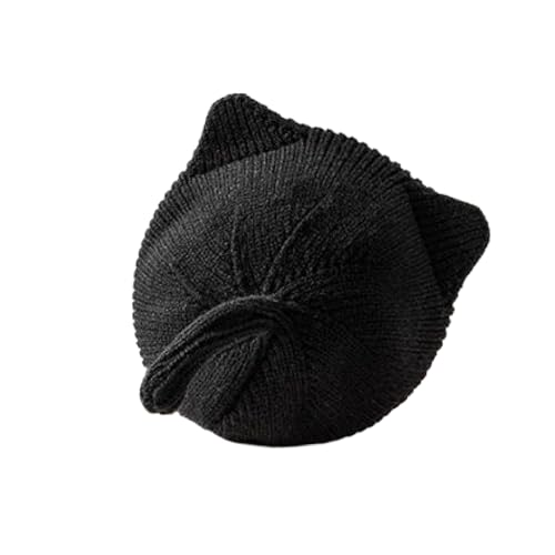 Kids Knitted Beret Super Cute Cat Ears Little Girls Artist French Beret Cap Winter Hat