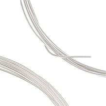 Adabele 5 Feet Authentic Sterling Silver Jewelry Wire Half Hard Round Beading Wire 0.4mm/26 Gauge Hypoallergenic Nickel Free for DIY Craft Jewelry Making SS282-0.4