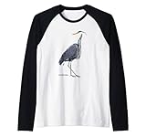 Photo Gallery heron art birder shirt wildlife bird watching maglia con maniche raglan Photo Gallery heron art birder shirt wildlife bird watching maglia con maniche raglan