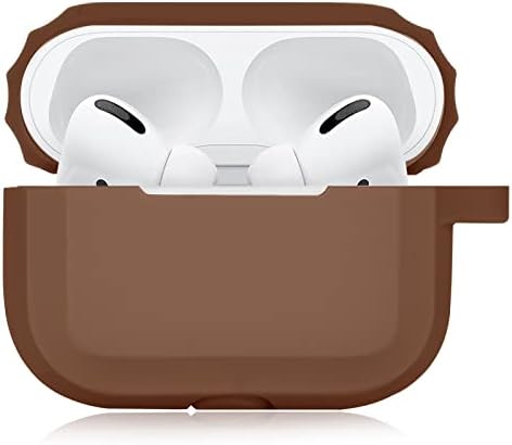 Classic Matte AirPod Pro Case Soft Silicone Protective Cover for Women Men Compatible with AirPods Pro Case (Brown)