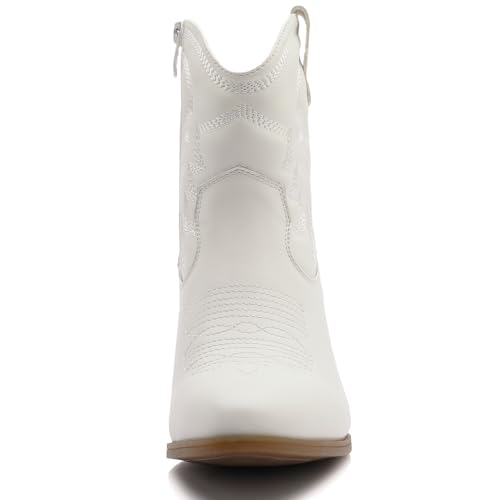 GLOBALWIN Women's Mid Calf The Western Cowboy Boots Fashion Cowgirl Boots For Women Low Heel3