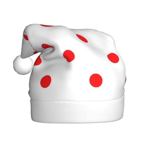 DUWAA Sombrero de Navidad con estampado de lunares, divertido sombrero de Papá Noel para adultos, novedoso gorro de Navidad para fiesta festiva de Año Nuevo