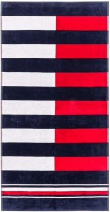 Tommy Hilfiger, Toalla de playa o piscina Maxi de rizo de puro algodón chenillado 90 x 180 cm Coastal