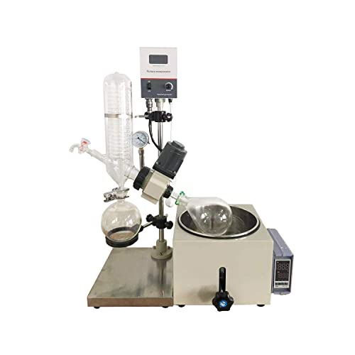 LGXEnzhuo 2L Rotary Evaporator Lab Evaporator Rotary Vacuum 0-120 R/min Evaporator for Evaporation of Solvents Digital Controller Manual Lifting