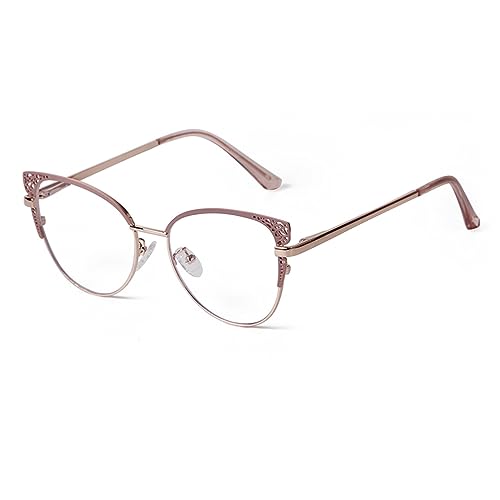 Lunettes filtre lumière bleue femme œil de chat faux verres pour le bureau
