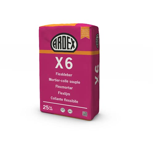 Ardex X6 - Adesivo flessibile per piastrelle, 25 kg, per interni ed esterni, per pietra/colla per pietra naturale