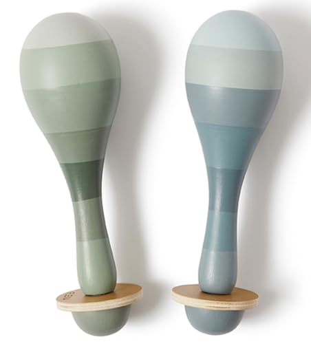FLEXA Maracas Musikinstrumente Kinder Set, 2-teiliges Holzspielzeug, Baby...