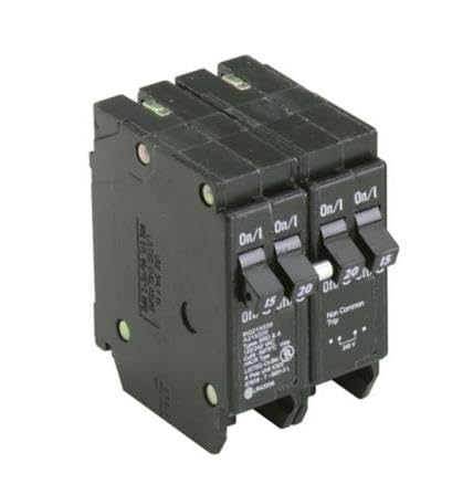 CUTLER HAMMER BQ215220 BQ Quad Breaker 1-15A/2P 1-20A/2P INDEP. Trip 120/240V 10K
