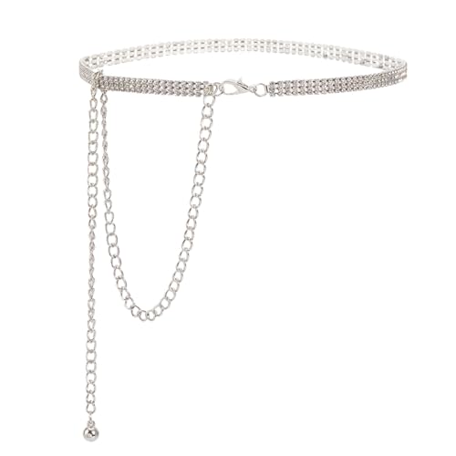 Rhinestone Waist Chain Metal Sparkly Diamond Glitter Belly Chain Link Belts Fashion Sexy Crystal Bling Belt Jewelry Accessories for Women Dresses Wedding Bridal Party Birthday Club - Main Image
