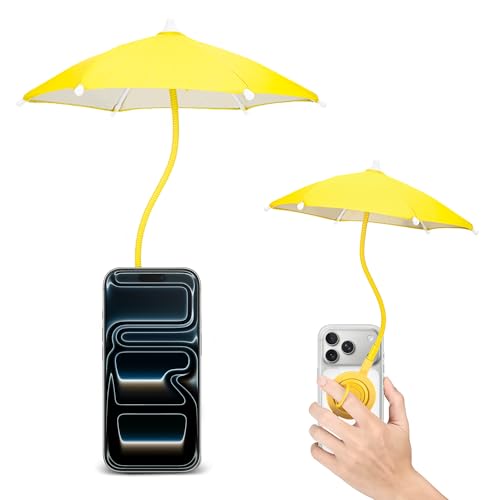 Magnetic Cell Phone Umbrella for Sun,Universal Cute Phone Sunshade Shield Cover with 360°Adjustable & Rotatable Phone Ring,Outdoor Anti-reflective Phone Sun Visor for Magsafe Cell Phone/Android/Kindle