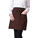 Senrise - Grembiule in vita con 2 tasche, in cotone, unisex, per cucina e ristorante (marrone)