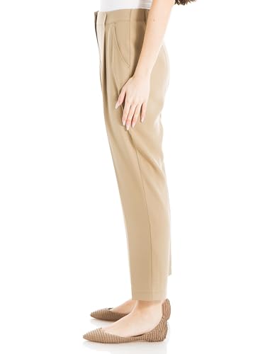 Max Studio Women's Soft Twill Pleated Pant with Pockets3