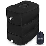 HOMCA Reise Fußstütze Kissen, Aufblasbares Fußstütze Reisekissen Justierbares Höhen-Kissen für Fuß-Rest auf FlugzeugenAutos, Busse, Züge, Büro und Kinder, Zum Auf Langen Flügen zu Schlafen