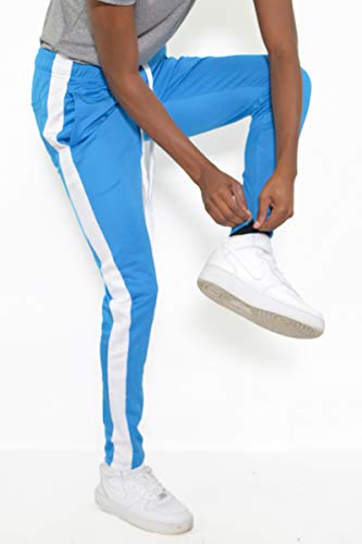 WEIV GEAR Mens Single Stripe Track Pants Slim Fit Stretch Trouser Elastic Jogger4