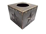 Metal Star Square Tissue Box in Copper Finish