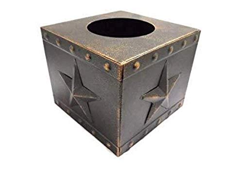 DeLeon Collections Metal Star Square Tissue Box, Copper Finish