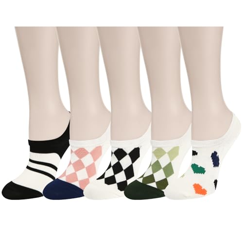 Image of Benefeet Sox Cute No Show Socks for Women Low Cut Socks for Girls Liner Invisible Socks Cotton Flat Boat Loafer Socks