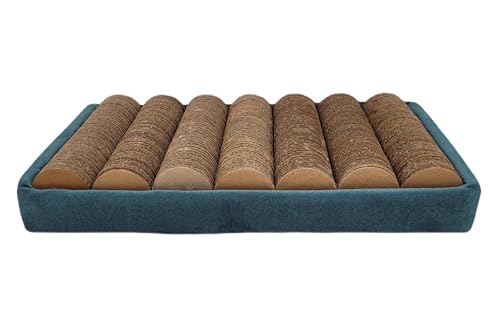 Aimé - Griffoir pour Chat Carton Mini-Vagues - Grattoir Chat Original en Tissu Velours - A partir de cartons de récupération - avec Un Sachet de Catnip - 41...