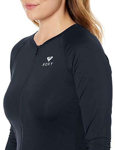 Roxy Womens Essentials Long Sleeve Zip-Up Rashguard Rash Guard Shirt, Anthracite 21, Medium Us #TOP5