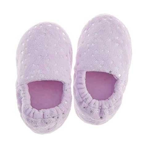 Metzuyan Girls Silver Star Plush Slippers Cover