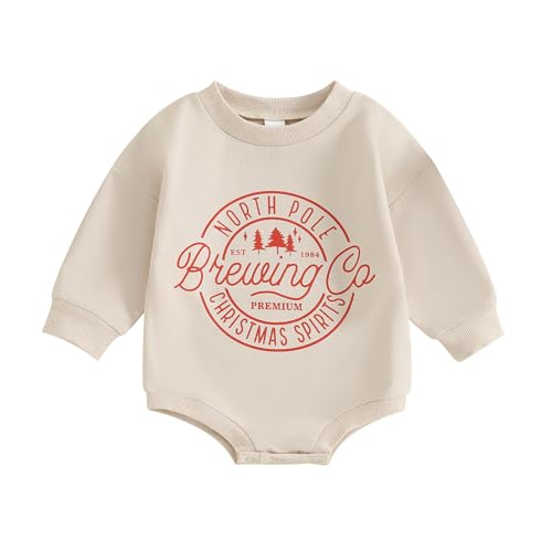 Image of niceclould Newborn Baby Boy Girl Christmas One Piece Rompers Jumpsuit Long Sleeve Legging Bodysuit Playsuit Winter Clothes