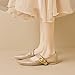 Zeberfi Women's Leather Mary Jane Flat Shoes with Adjust Metal Buckle Fashion Closed Pointed Toe Shallow Mouth Slip On Comfortable Luxury Business Wedding Dress Shoes (Brown,9)