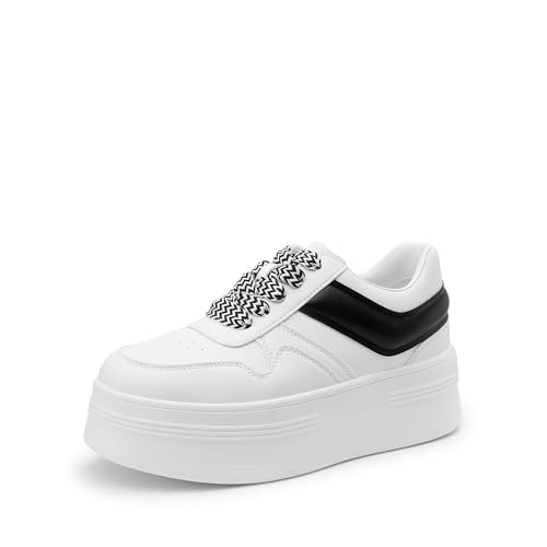 Image of DREAM PAIRS Women's Platform Casual Sneakers | Comfortable High Heel Fashion Walking Lightweight Stylish Classic Casual Sneaker