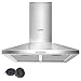 COMFEE' PYRA17SS-60 Campana Extractora 60 cm Campana Extractora Acero Inoxidable Plateado con LED, Sistema de Recirculación y Canalización y Filtros de Carbón